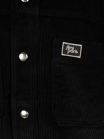 Shop Ami Alexandre Mattiussi Ami Corduroy Overshirt In Black