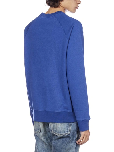 Shop Maison Kitsuné Handwriting Sweatshirt In Blue