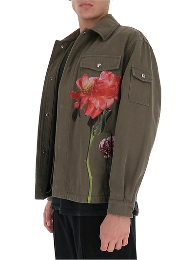 Shop Valentino Flowersity Shirt Jacket In Green