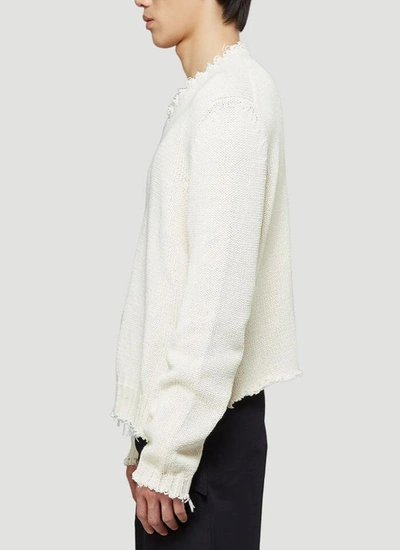 Shop Maison Margiela Rib Knit Jumper In White