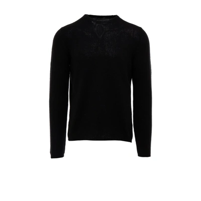 Shop Prada Crewneck Knit Sweater In Black