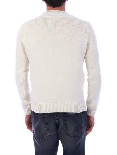 Shop Saint Laurent Crewneck Knitted Jumper In White