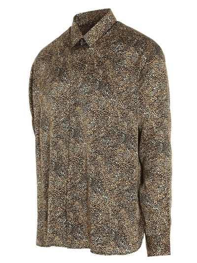 Shop Saint Laurent Leopard Print Shirt In Brown