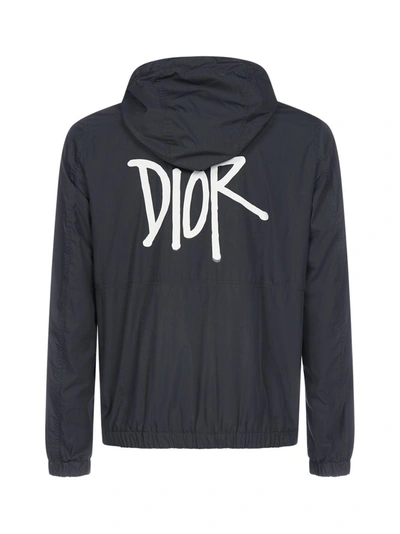 Shop Dior Homme X Shawn Stussy Hooded Jacket In Black