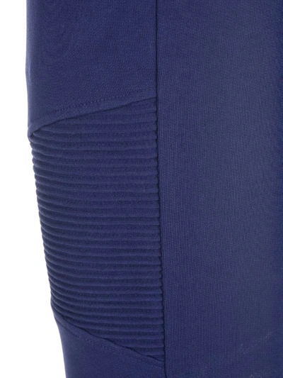 Shop Balmain Logo Printed Track Pants In Blue