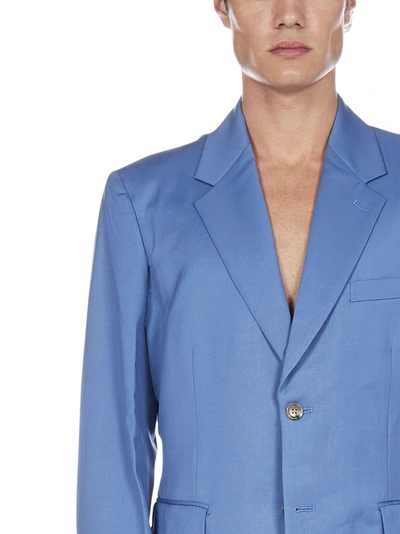 Shop Comme Des Garçons Homme Deux Comme Des Garçons Homme Plus Single Breasted Blazer In Blue