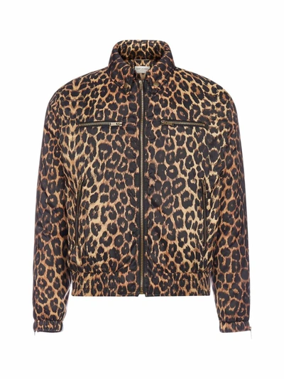 Shop Saint Laurent Leopard Print Jacket In Multi