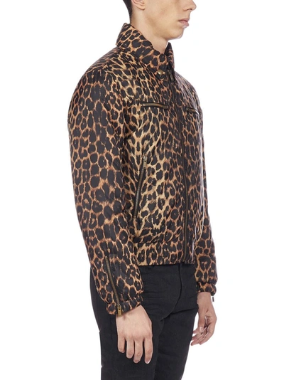 Shop Saint Laurent Leopard Print Jacket In Multi