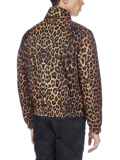 Shop Saint Laurent Leopard Print Jacket In Multi