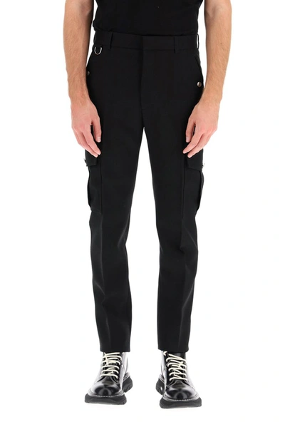 Shop Alexander Mcqueen Military Trousers In Black