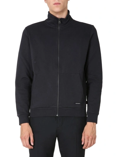 Shop Woolrich Zipped Sweatshirt In Black