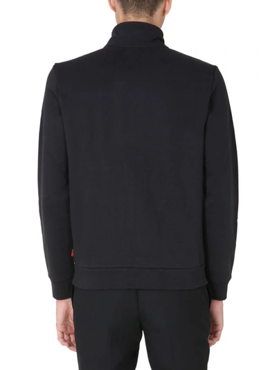 Shop Woolrich Zipped Sweatshirt In Black