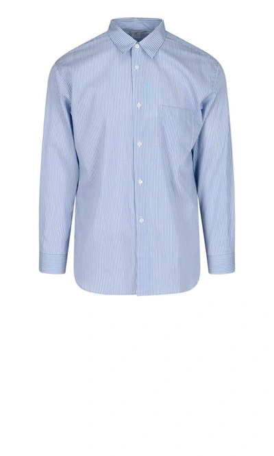 Shop Comme Des Garçons Shirt Striped Shirt In Blue