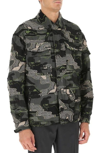 Shop Valentino Camouflage Fil Coupé Blouson Jacket In Multi