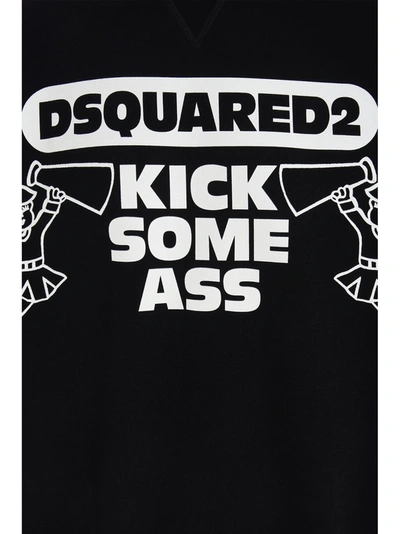 Shop Dsquared2 Kick Some Ass Print Sweatshirt In Black