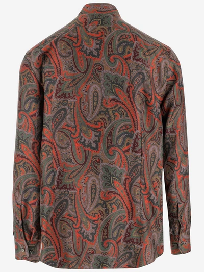 Shop Etro Paisley Printed Button Up Shirt In Multi