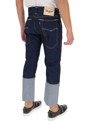 Shop Junya Watanabe X Levi's Contrast Panelled Cropped Jeans In Blue