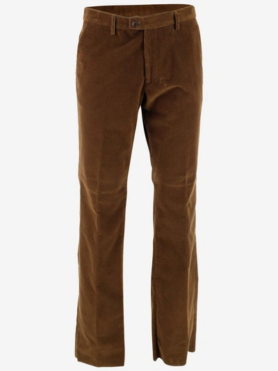 Shop Etro Straight Leg Trousers In Brown