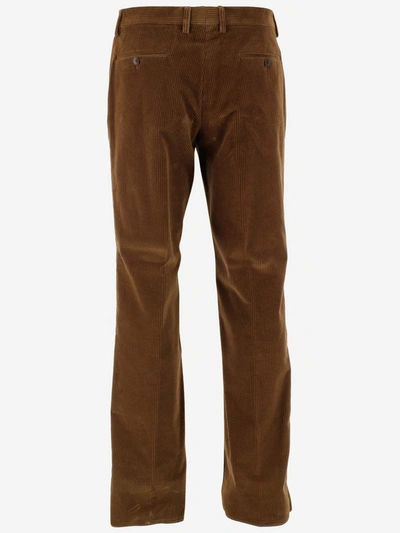 Shop Etro Straight Leg Trousers In Brown