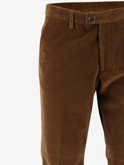 Shop Etro Straight Leg Trousers In Brown