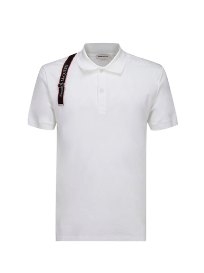Shop Alexander Mcqueen Logo Harness Polo Shirt In White