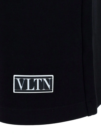 Shop Valentino Vltn Tag Bermuda Shorts In Black