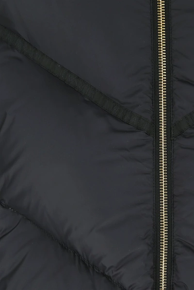 Shop Versace Hooded Padded Down Jacket In Black