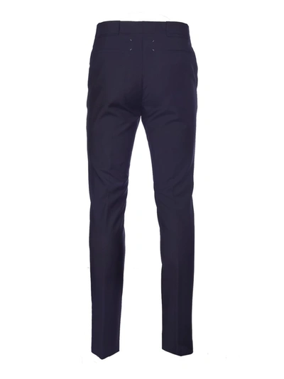 Shop Maison Margiela Slim Tailored Trousers In Blue