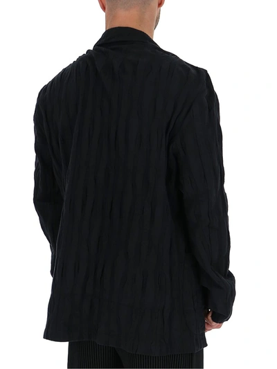 Shop Issey Miyake Knitted Blazer In Black