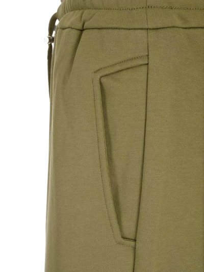 Shop Balmain Logo Printed Sweatpants In Green