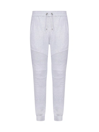 Shop Balmain Logo Printed Track Pants In Grey