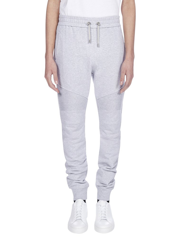 Balmain Grey Panelled Drawstring Track Pants In 9ub Gris ModeSens