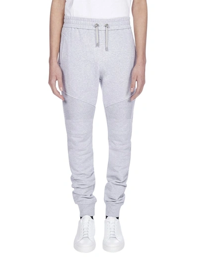 Shop Balmain Logo Printed Track Pants In Grey