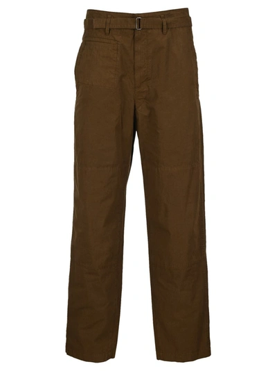 Shop Lemaire Belted Trousers In Brown