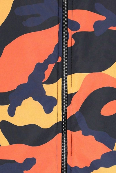 Shop Valentino Camouflage Print Reversible Windbreaker In Multi