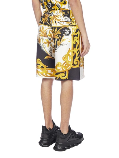 Shop Versace Baroque Print Shorts In Multi