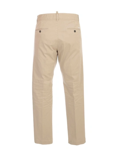 Shop Dsquared2 Cropped Pants In Beige