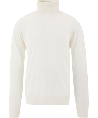 Shop Dolce & Gabbana Turtleneck Knit Sweater In White
