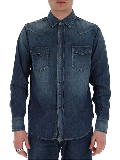 Shop Saint Laurent Western In Blue