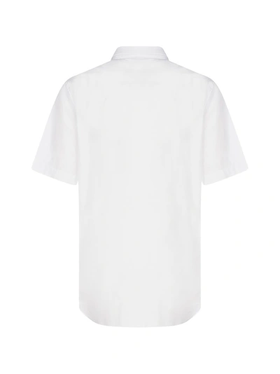 Shop Dior Homme Bee Embroidered Short Sleeve Shirt In White