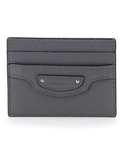 Shop Balenciaga Neo Classic Card Holder In Grey