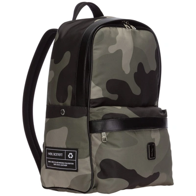 Shop Neil Barrett Camouflage Print Logo Patch Backpack In Green