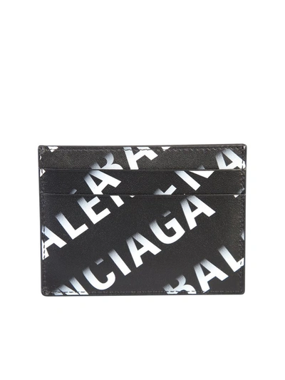 Shop Balenciaga Gradient Logo Cash Cardholder In Black