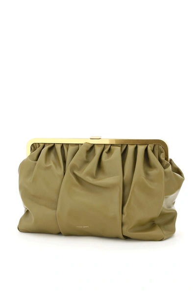 Shop Mansur Gavriel Wave Frame Clutch In Green