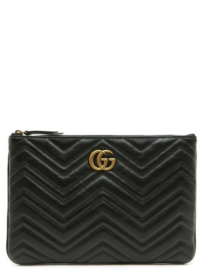 Shop Gucci Gg Marmont Heart Pouch In Black