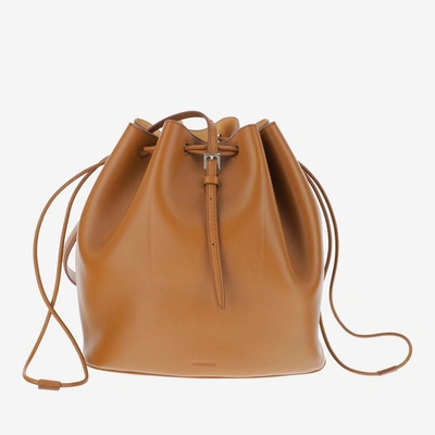 Shop Jil Sander Bucket Bag In Brown
