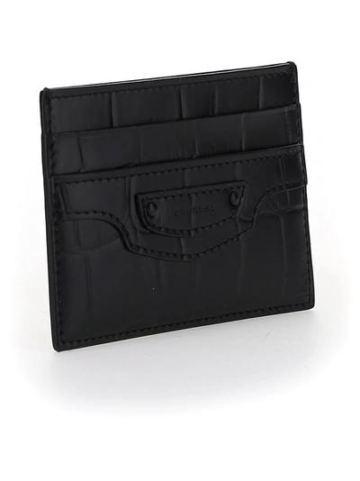 Shop Balenciaga Neo Classic Card Holder In Black