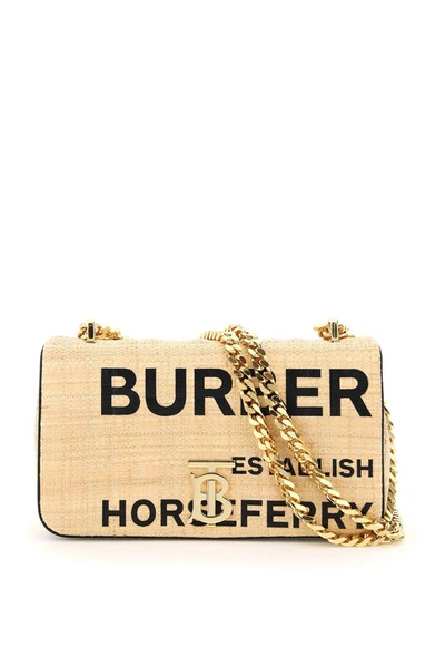 Shop Burberry Horseferry Quilted Lola Small Shoulder Bag In Beige