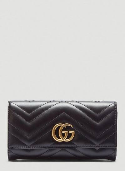 Shop Gucci Gg Marmont Continental Wallet In Black