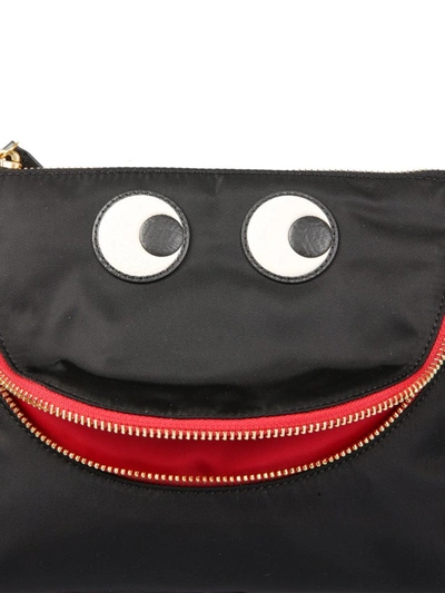 Shop Anya Hindmarch Happy Eyes Pouch In Black